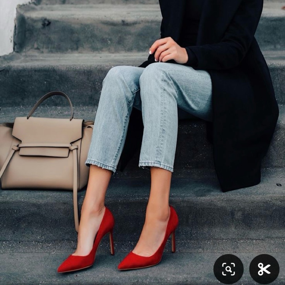 Banana Republic red suede heels size 8